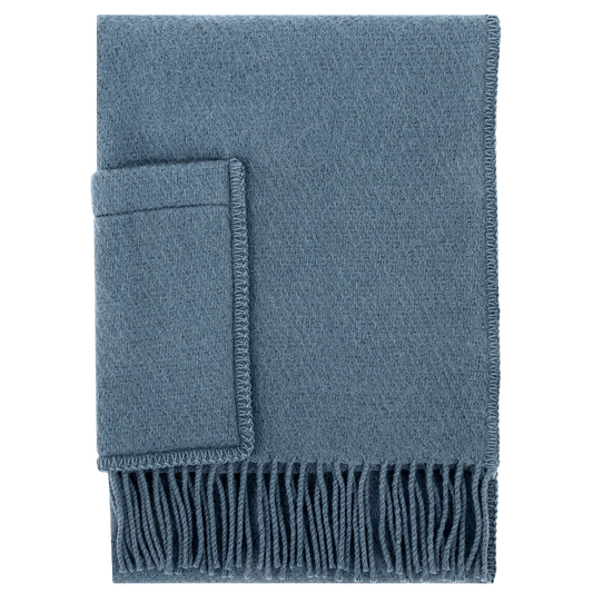 Siiri - Wollschal mit Taschen - Blau  - 60 x 170 cm