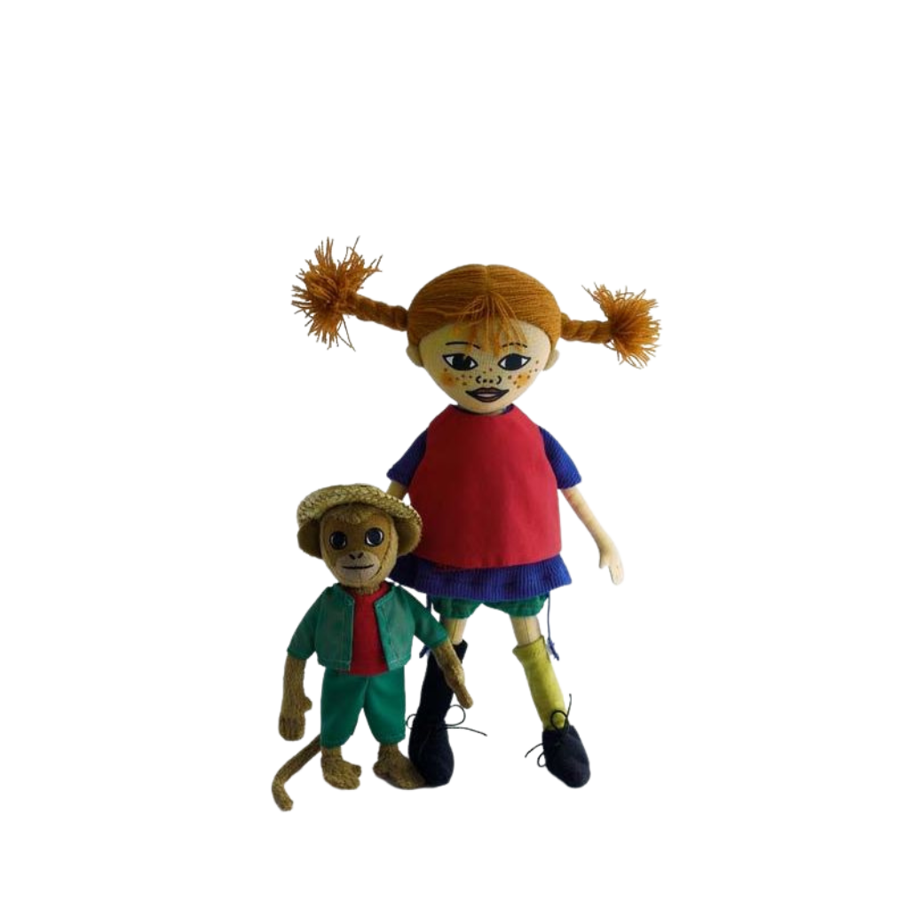 Pippi und Herr Nilsson - Stoff-Puppen - 30 und 18 cm groß